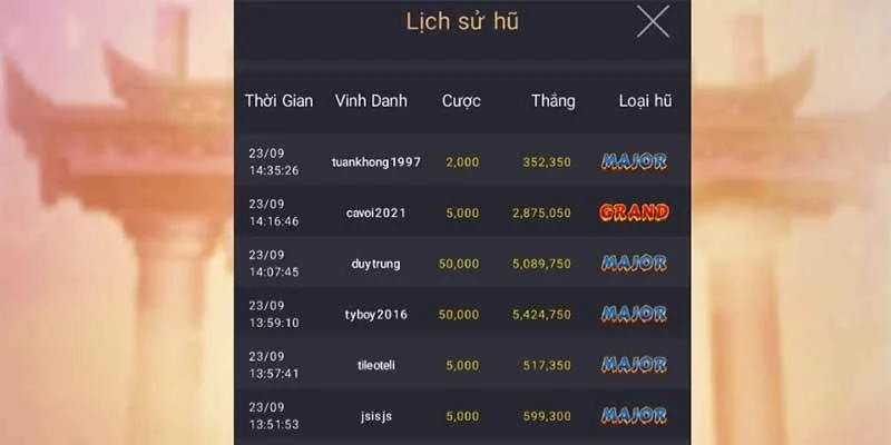 Các loại hũ cược cho hội viên chọn tại app Zowin