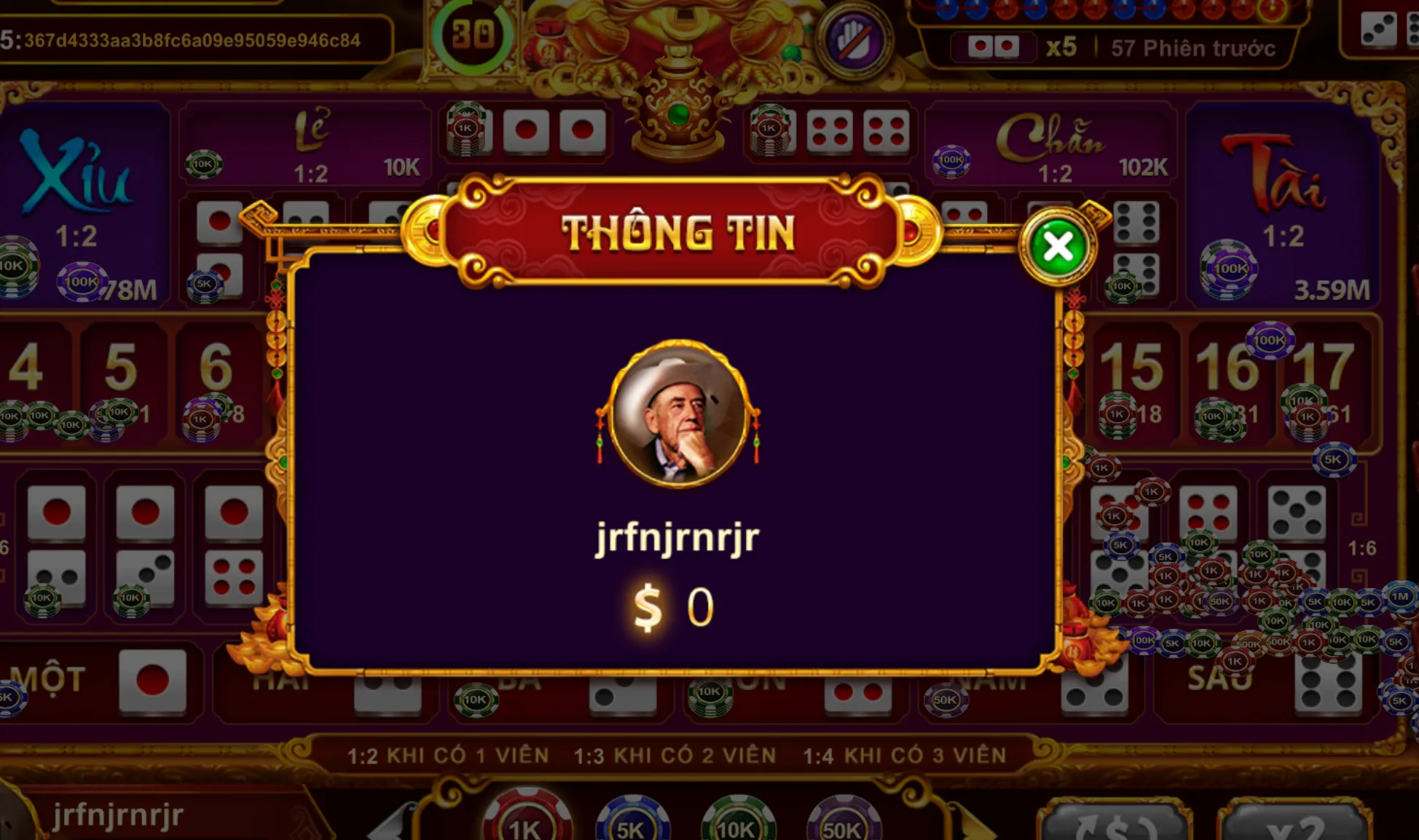 Cược tổng điểm theo chu kỳ tại Sicbo Tài Phú Zowin