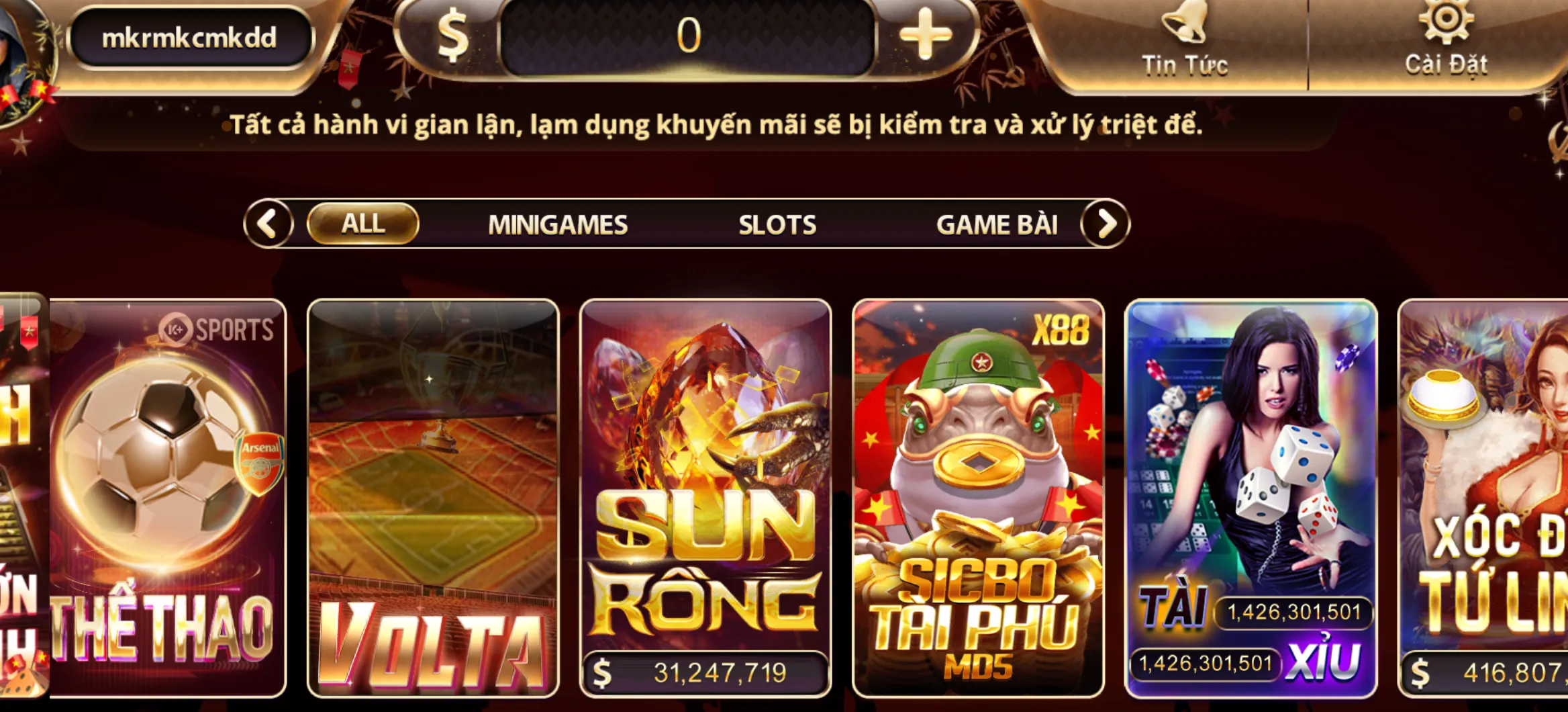 Hoàn tiền khủng trong danh mục Khuyến mãi game bài tại Zowin