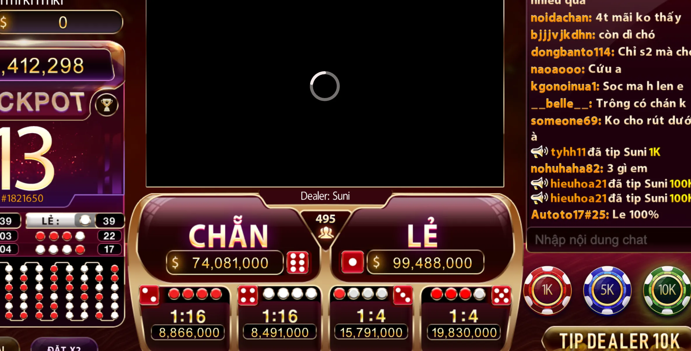 Phân bổ vốn khi tham gia tại Xóc đĩa Live