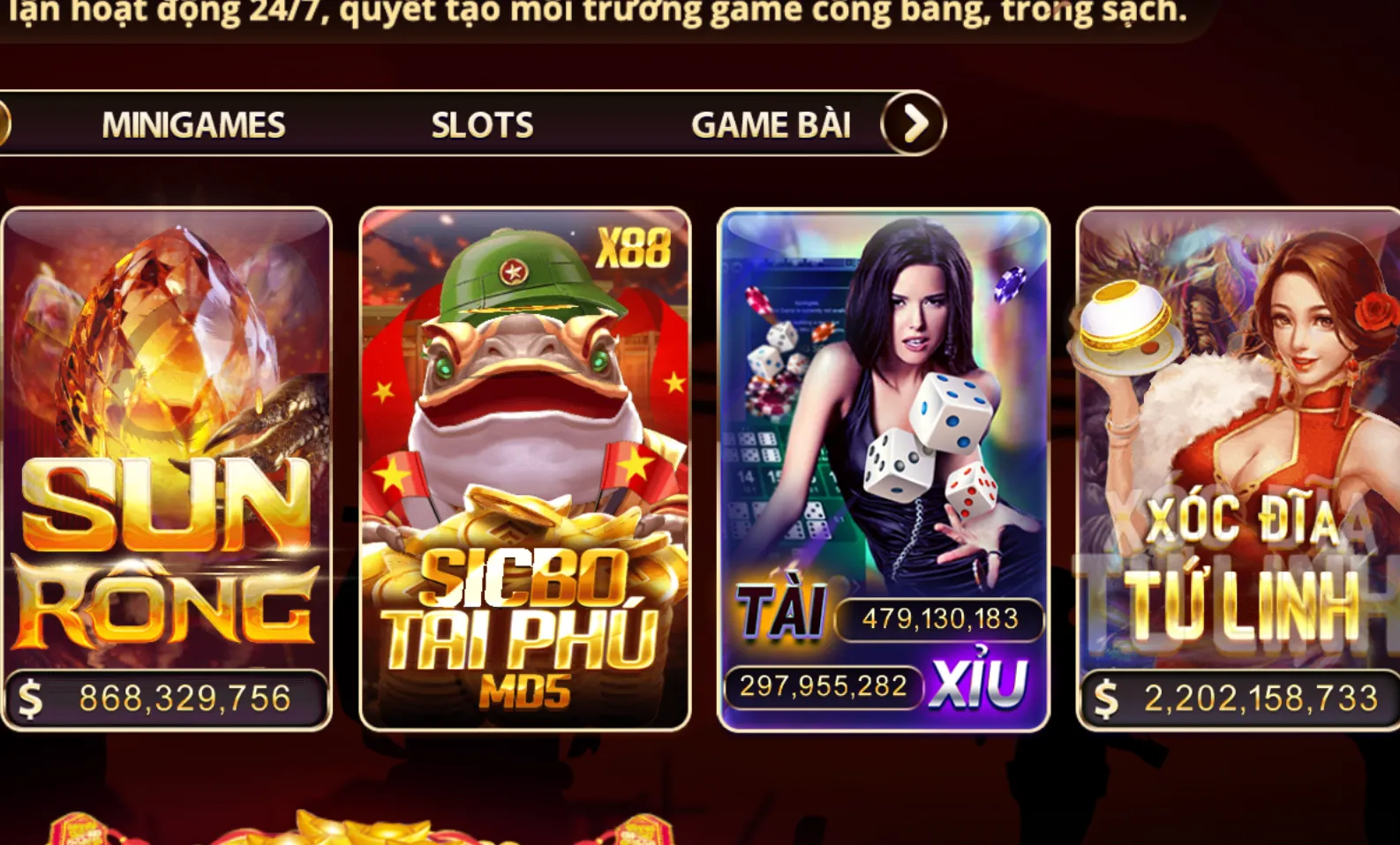 Tài Xỉu Zowin với tỷ lệ thưởng hoành tráng